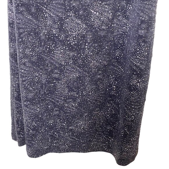 Alex Evenings Sparkling Glitter Gown Sleeevless Midi Sheath Dress Silver Grey - Picture 3 of 9